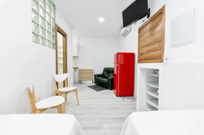 Una televisión o centro de entretenimiento en Los Apartamentos Jacinto Benavente Centro Madrid