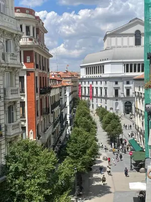 Vista general de Madrid o vista desde el hostal o pensión