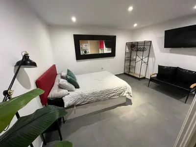 Una televisión o centro de entretenimiento en Estudio en el Corazon de Malasaña